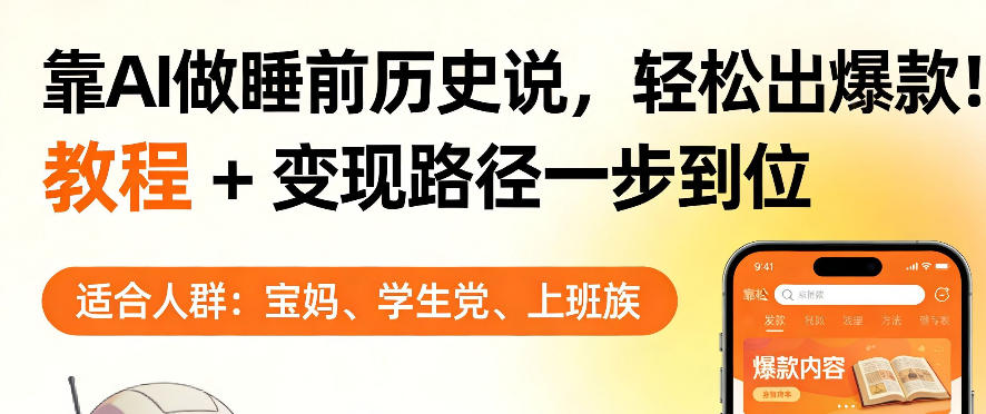 靠AI做睡前历史解说，轻松出爆款！教程+变现路径一步到位，单个视频收益1K+【揭秘】-小牛学府
