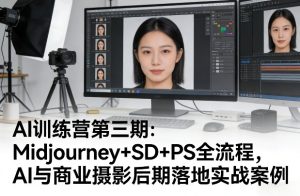 AI训练营第三期：Midjourney+SD+PS全流程，AI与商业摄影后期落地实战案例-小牛学府