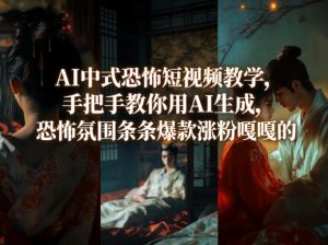 AI中式恐怖短视频教学，手把手教你用AI生成，恐怖氛围条条爆款涨粉嘎嘎的-小牛学府