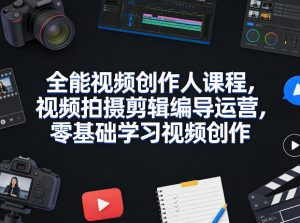 全能视频创作人课程，视频拍摄剪辑编导运营，零基础学习视频创作（更新2026年3月）-小牛学府
