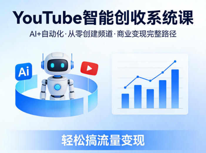 YouTube智能创收系统课，AI+自动化，从零创建YouTube频道并实现商业变现的完整路径，轻松搞流量变现-小牛学府