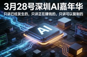 3月28号深圳AI嘉年华，只讲已经发生的，只讲正在賺钱的，只讲可以复制的-小牛学府
