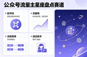公众号流量主之星座盘点赛道，起号快+流量稳，流程简单，适合新手操作-小牛学府