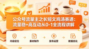 公众号流量主之长短文鸡汤赛道，流量稳+高互动，从0-1全流程讲解-小牛学府