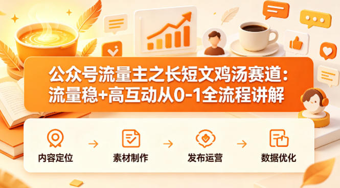 公众号流量主之长短文鸡汤赛道，流量稳+高互动，从0-1全流程讲解-小牛学府