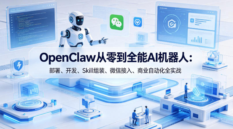 OpenClaw从零到全能AI机器人：部署、开发、Skill组装、微信接入、商业自动化全实战-小牛学府