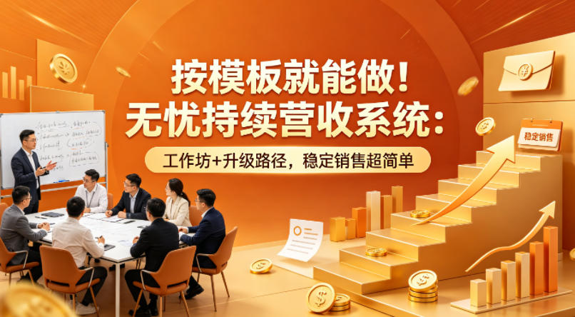 按模板就能做！无忧持续营收系统：工作坊+升级路径，稳定销售超简单【原创双语字幕】-小牛学府