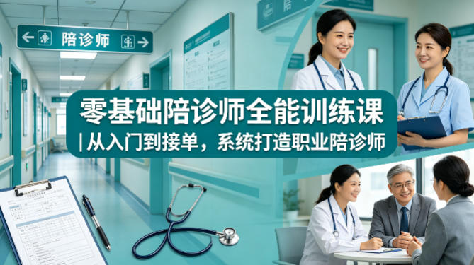零基础陪诊师全能训练课｜从入门到接单，系统打造职业陪诊师-小牛学府