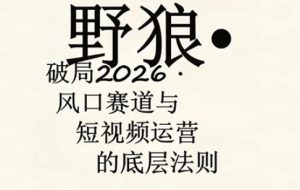 野狼团队·多平台实操运营课，覆盖AI口播、服装、好物、漫剪等热门玩法（更新4月29日）-小牛学府