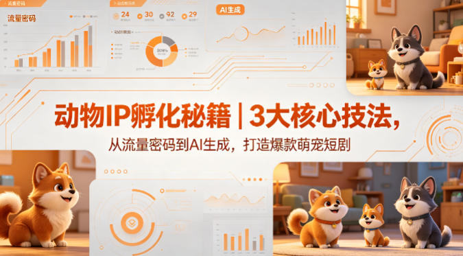 动物IP孵化秘籍｜3大核心技法，从流量密码到AI生成，打造爆款萌宠短剧-小牛学府