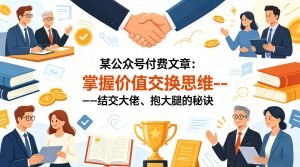 某公众号付费文章：掌握价值交换思维—-结交大佬、抱大腿的秘诀-小牛学府