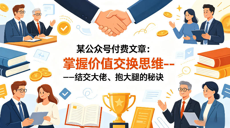 某公众号付费文章：掌握价值交换思维—-结交大佬、抱大腿的秘诀-小牛学府