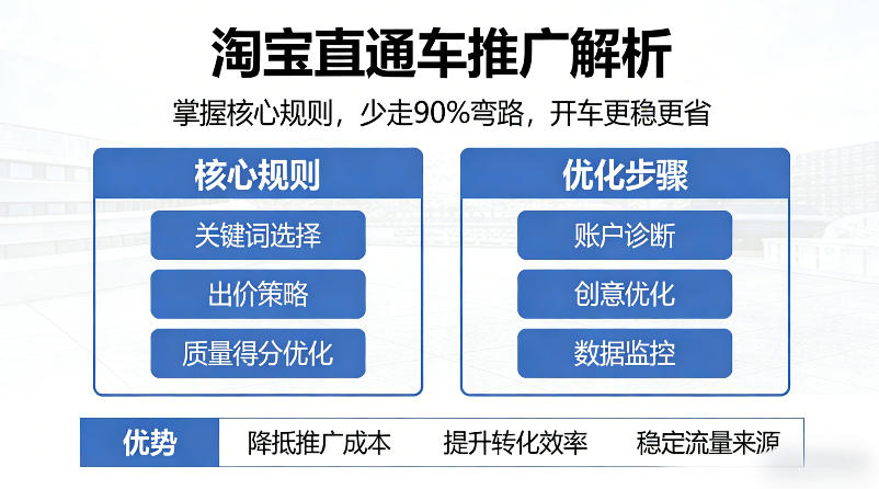 淘宝直通车推广解析，掌握核心规则，少走90%弯路，开车更稳更省-小牛学府