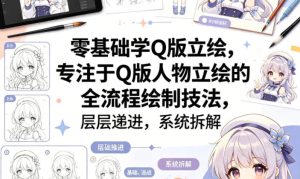 零基础学Q版立绘，专注于Q版人物立绘的全流程绘制技法，层层递进，系统拆解-小牛学府