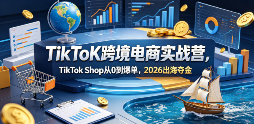 TikToK跨境电商实战营，TikTok Shop从0到爆单，2026出海夺金-小牛学府