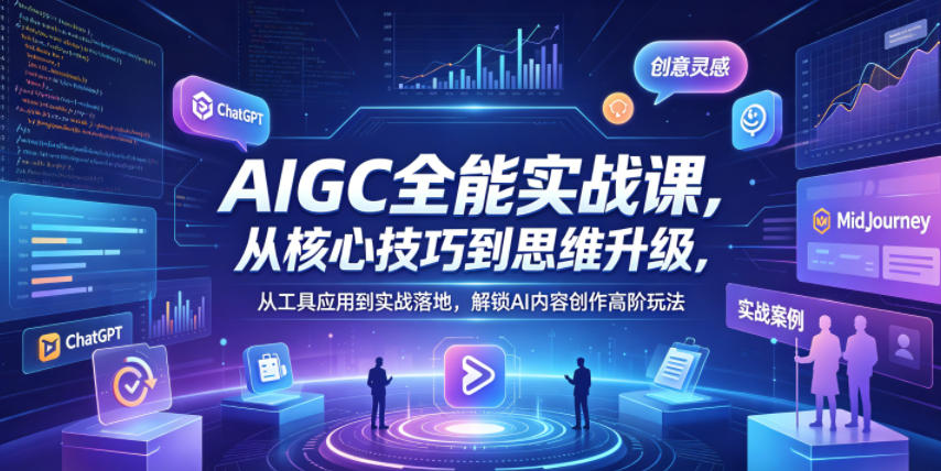 AIGC全能实战课，从核心技巧到思维升级，从工具应用到实战落地，解锁AI内容创作高阶玩法-小牛学府