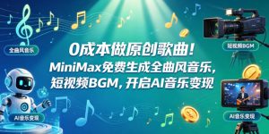 0成本做原创歌曲！MiniMax免费生成全曲风音乐，短视频BGM，开启AI音乐变现-小牛学府