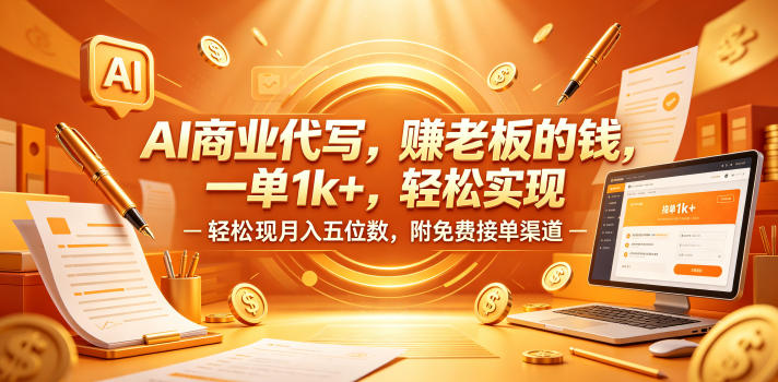 AI商业代写，賺老板的钱，一单1k+，轻松实现月入五位数，附免费接单渠道【揭秘】-小牛学府