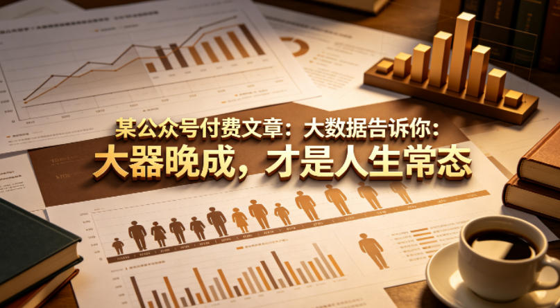 某公众号付费文章：大数据告诉你：大器晚成，才是人生常态-小牛学府