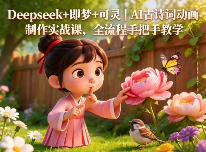 Deepseek+即梦+可灵｜AI古诗词动画制作实战课，全流程手把手教学-小牛学府