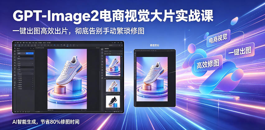 GPT-Image2电商视觉大片实战课，一键出图高效出片，彻底告别手动繁琐修图-小牛学府
