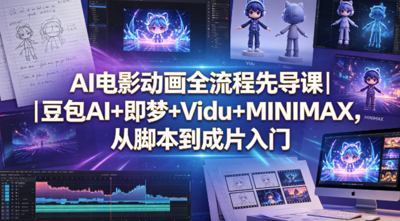 AI电影动画全流程先导课｜豆包AI+即梦+Vidu+MINIMAX，从脚本到成片入门-小牛学府