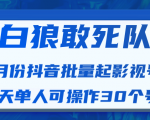 白狼敢死队最新抖音短视频批量起影视号(一天单人可操作30个号)视频课程-小牛学府