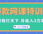 爆款网课特训营，一套课程打天下，网课变现的10个实操法，月收入3万到10万-小牛学府