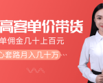 抖音高单价带货项目，一单佣金几十上百元，核心套路月入几十万（共3节）-小牛学府