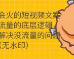 只说话就会火的短视频文案课,从根本上解决没流量的问题-小牛学府
