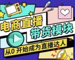 大鹏·电商直播带货课,系统学习直播带货各环节技巧和套路-小牛学府