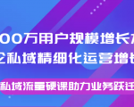 8000万用户规模增长方法论私域精细化运营增长，私域流量硬课助力业务跃迁-小牛学府