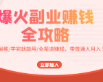 爆火副业赚钱全攻略：实打实演练/学完就能用/全渠道赚钱，带普通人月入３万元-小牛学府