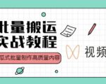 视频号批量搬运实战操作运营赚钱教程，傻瓜式批量制作高质量内容【附视频教程+PPT】-小牛学府