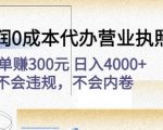 高利润0成本代办营业执照项目:一单赚300元日入4000+不会违规,不会内卷-小牛学府