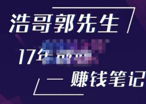 浩哥郭先生17年创业赚米笔记,打开你对很多东西的认知,让你知道原来赚钱或创业不单单是发力就行-小牛学府