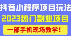 抖音小程序9.0新技巧,2023热门副业项目,动动手指轻松变现-小牛学府