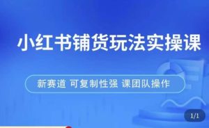 小红书铺货玩法实操课,流量大,竞争小,非常好做,新赛道,可复制性强,可团队操作-小牛学府