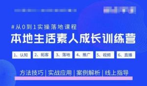 抖音本地生活素人成长训练营,从0到1实操落地课程,方法技巧|实战应用|案例解析-小牛学府