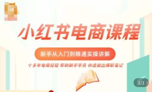 小红书电商新手入门到精通实操课，从入门到精通做爆款笔记，开店运营-小牛学府