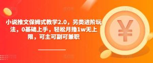 小说推文保姆式教学2.0，另类进阶玩法，0基础上手，轻松月撸1w无上限，可主可副可兼职-小牛学府
