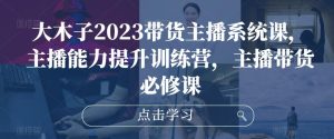 大木子2023带货主播系统课，主播能力提升训练营，主播带货必修课-小牛学府