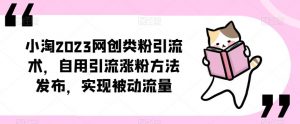 ​小淘2023网创类粉引流术，自用引流涨粉方法发布，实现被动流量-小牛学府