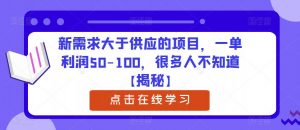新需求大于供应的项目,一单利润50-100,很多人不知道【揭秘】-小牛学府