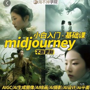 淘不掉学院·midjourney小白入门基础，​AI摄影+AI设计+AI绘画-AIGC作图-小牛学府