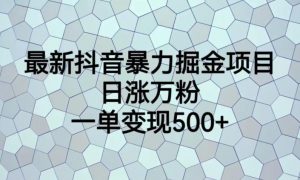 最新抖音暴力掘金项目,日涨万粉,一单变现500+【揭秘】-小牛学府