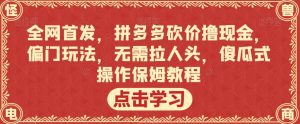 全网首发，拼多多砍价撸现金，偏门玩法，无需拉人头，傻瓜式操作保姆教程【揭秘】-小牛学府