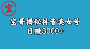 宝哥揭秘抖音美女号玩法，日赚3000+【揭秘】-小牛学府