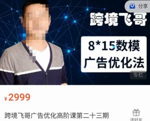 跨境飞哥·广告优化高阶课第二十三期,8*15数模广告优化法,用数据驱动决策-小牛学府