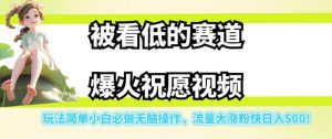 被看低的赛道爆火祝愿视频，玩法简单小白必做无脑操作，流量大涨粉快日入500-小牛学府